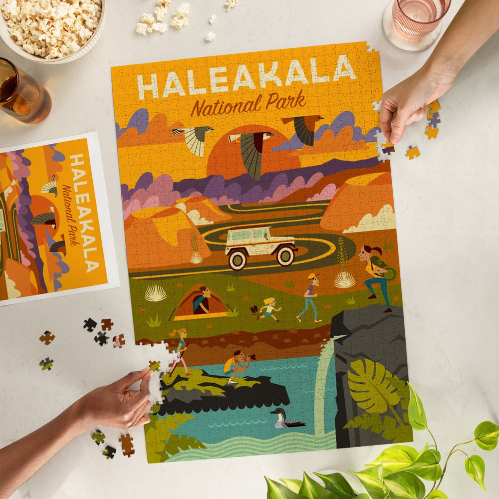 Haleakalā National Park, Hawaii, Geometric National Park Series, Jigsaw Puzzle Puzzle Lantern Press 