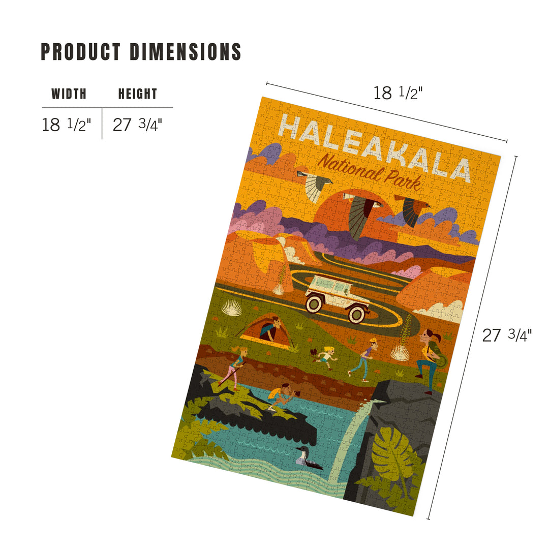 Haleakalā National Park, Hawaii, Geometric National Park Series, Jigsaw Puzzle Puzzle Lantern Press 