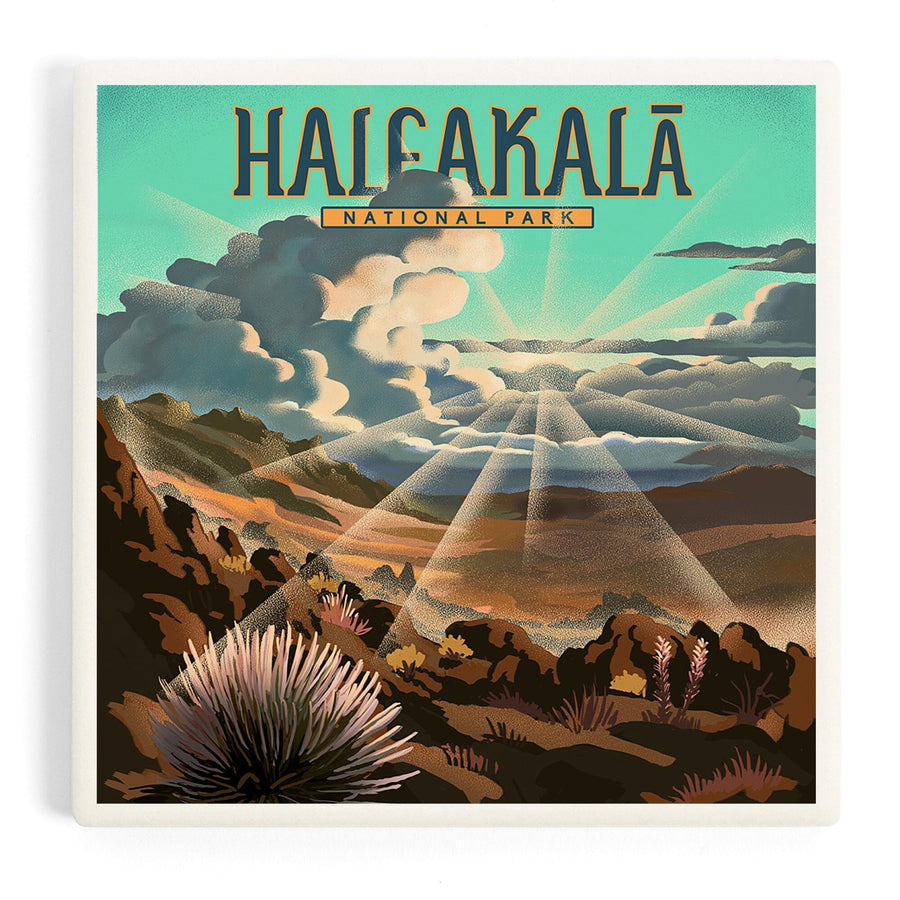 Haleakala National Park, Hawaii, Lithograph, Coasters Coasters Lantern Press 