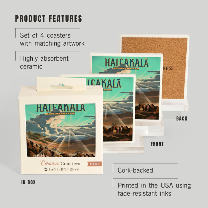 Haleakala National Park, Hawaii, Lithograph, Coasters Coasters Lantern Press 