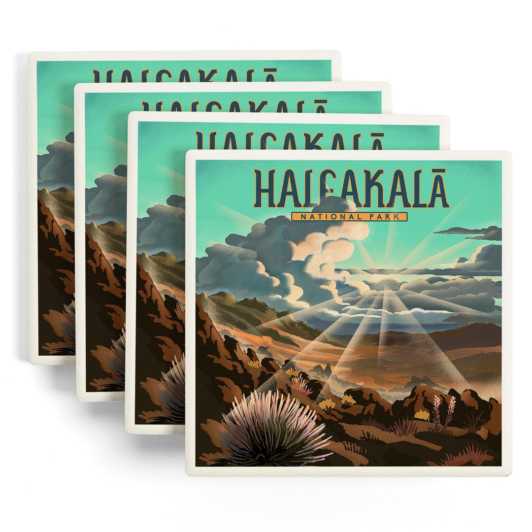 Haleakala National Park, Hawaii, Lithograph, Coasters Coasters Lantern Press 