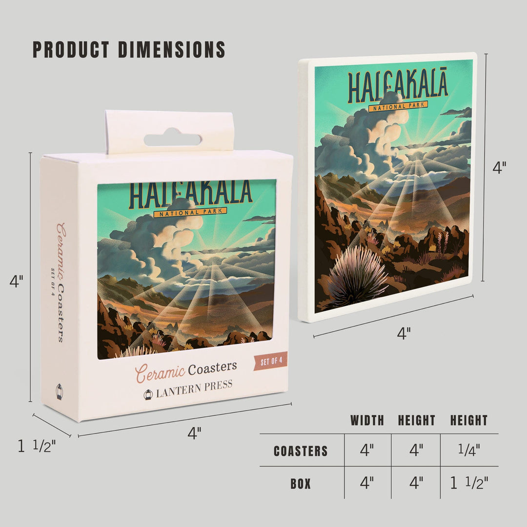 Haleakala National Park, Hawaii, Lithograph, Coasters Coasters Lantern Press 