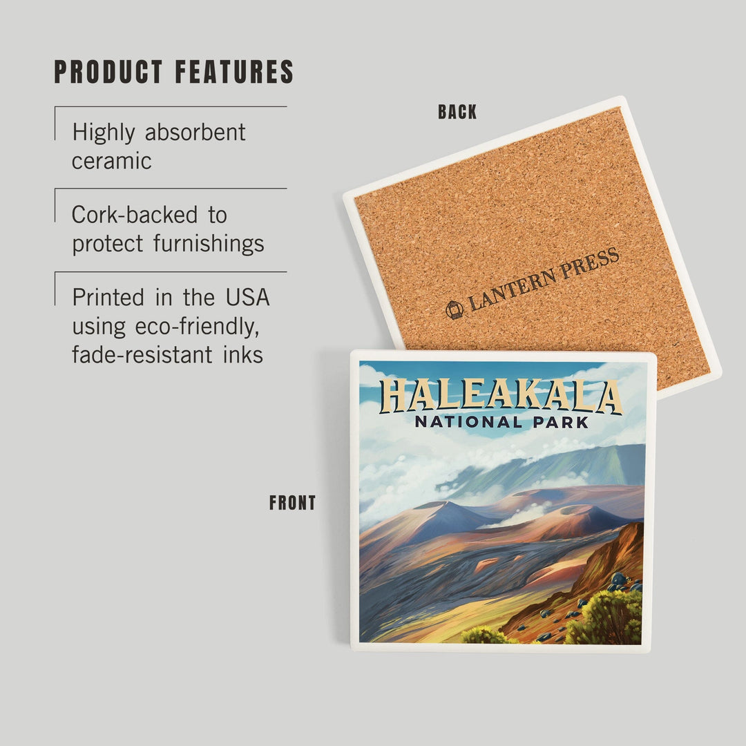 Haleakalā National Park, Hawaii, Oil Painting, Coasters Coasters Lantern Press 