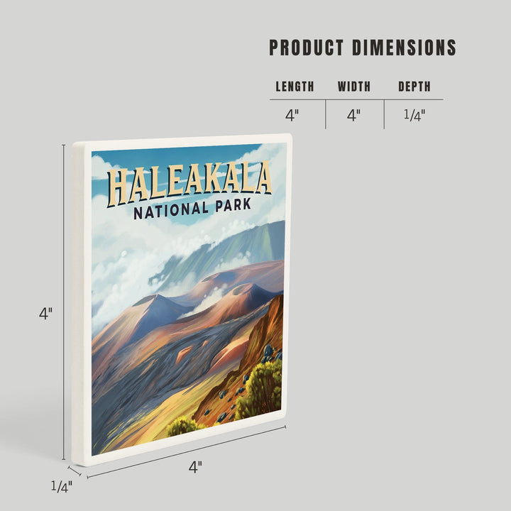 Haleakalā National Park, Hawaii, Oil Painting, Coasters Coasters Lantern Press 