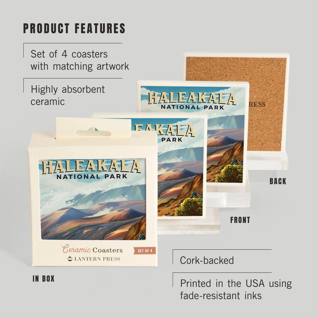 Haleakalā National Park, Hawaii, Oil Painting, Coasters Coasters Lantern Press 