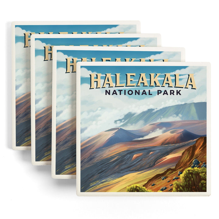 Haleakalā National Park, Hawaii, Oil Painting, Coasters Coasters Lantern Press 