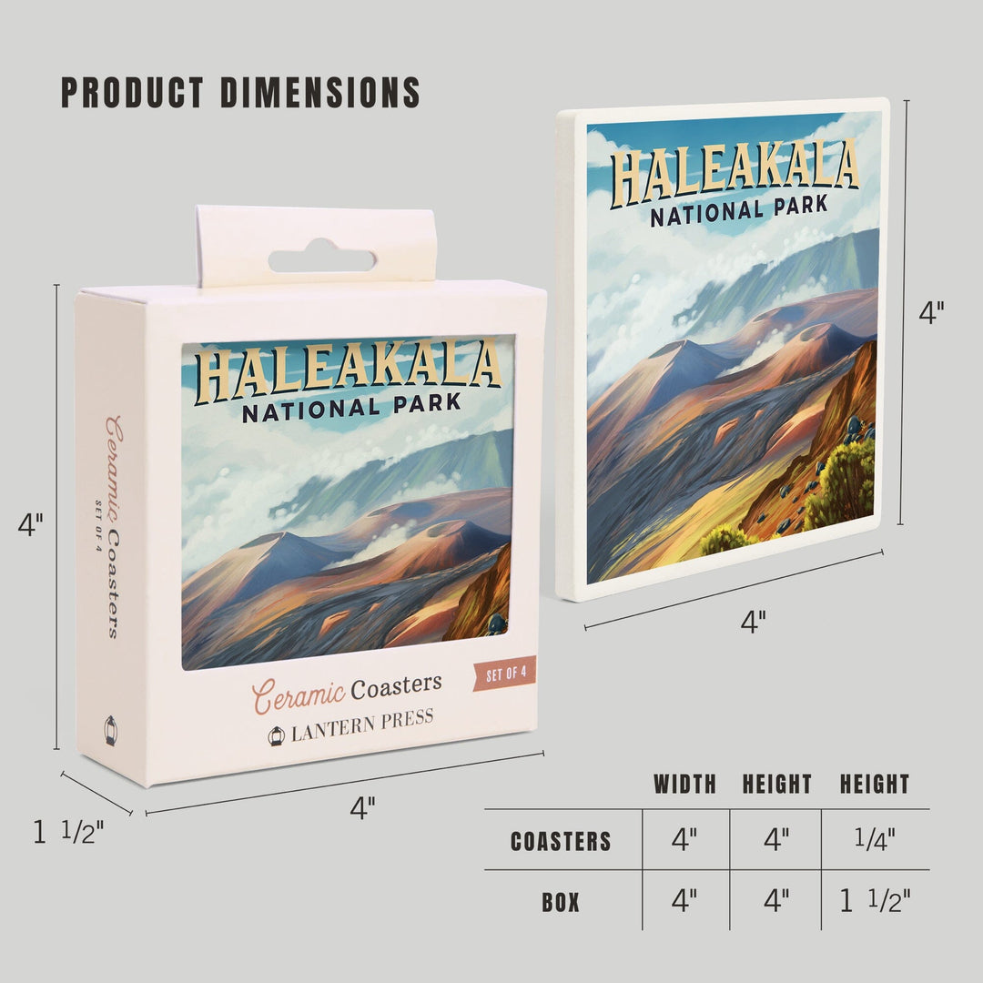 Haleakalā National Park, Hawaii, Oil Painting, Coasters Coasters Lantern Press 