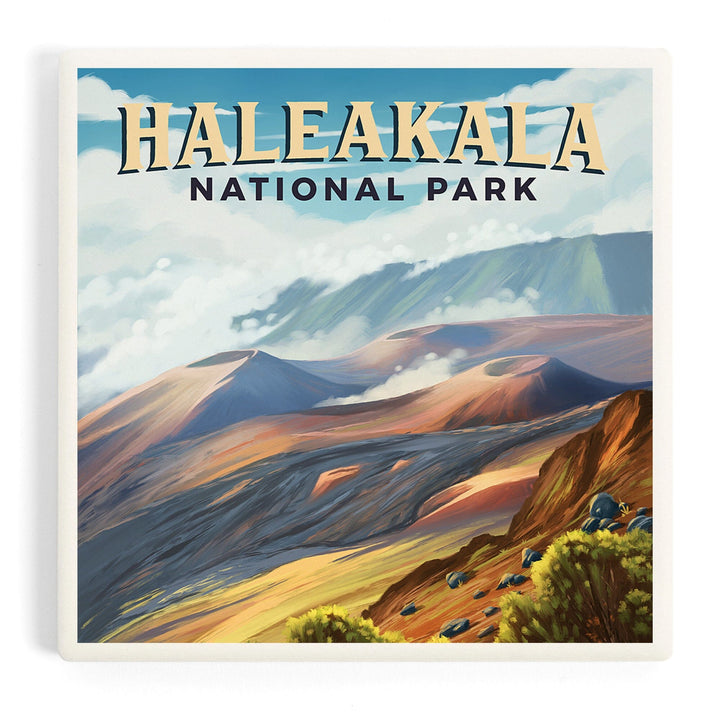 Haleakalā National Park, Hawaii, Oil Painting, Coasters Coasters Lantern Press 