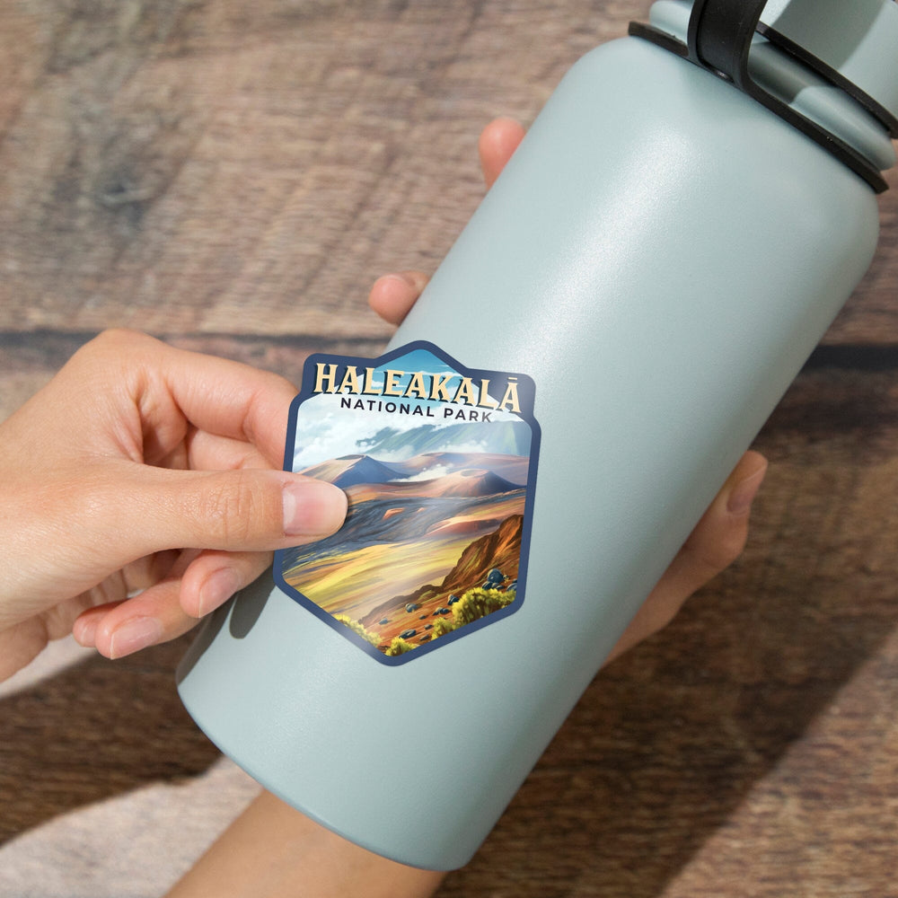 Haleakalā National Park, Hawaii, Oil Painting, Contour, Vinyl Sticker Sticker Lantern Press 