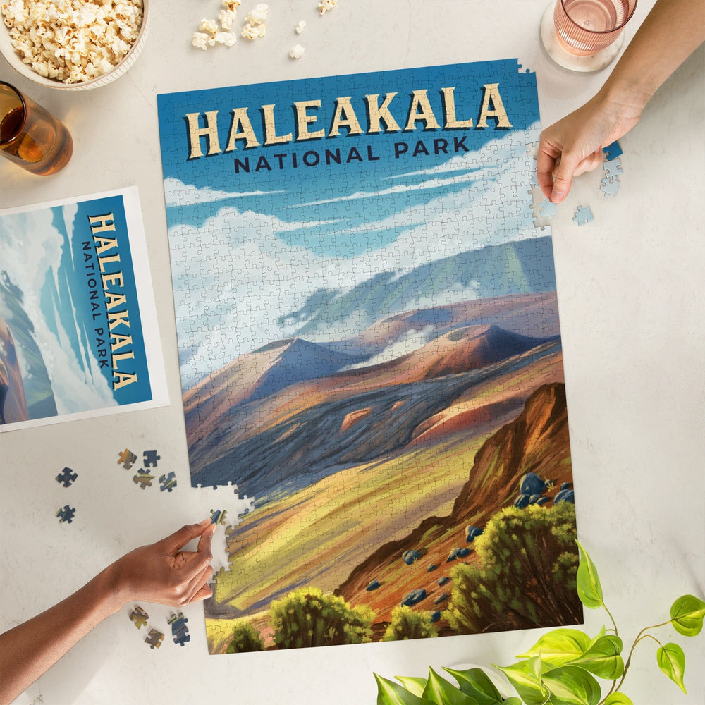 Haleakalā National Park, Hawaii, Oil Painting, Jigsaw Puzzle Puzzle Lantern Press 