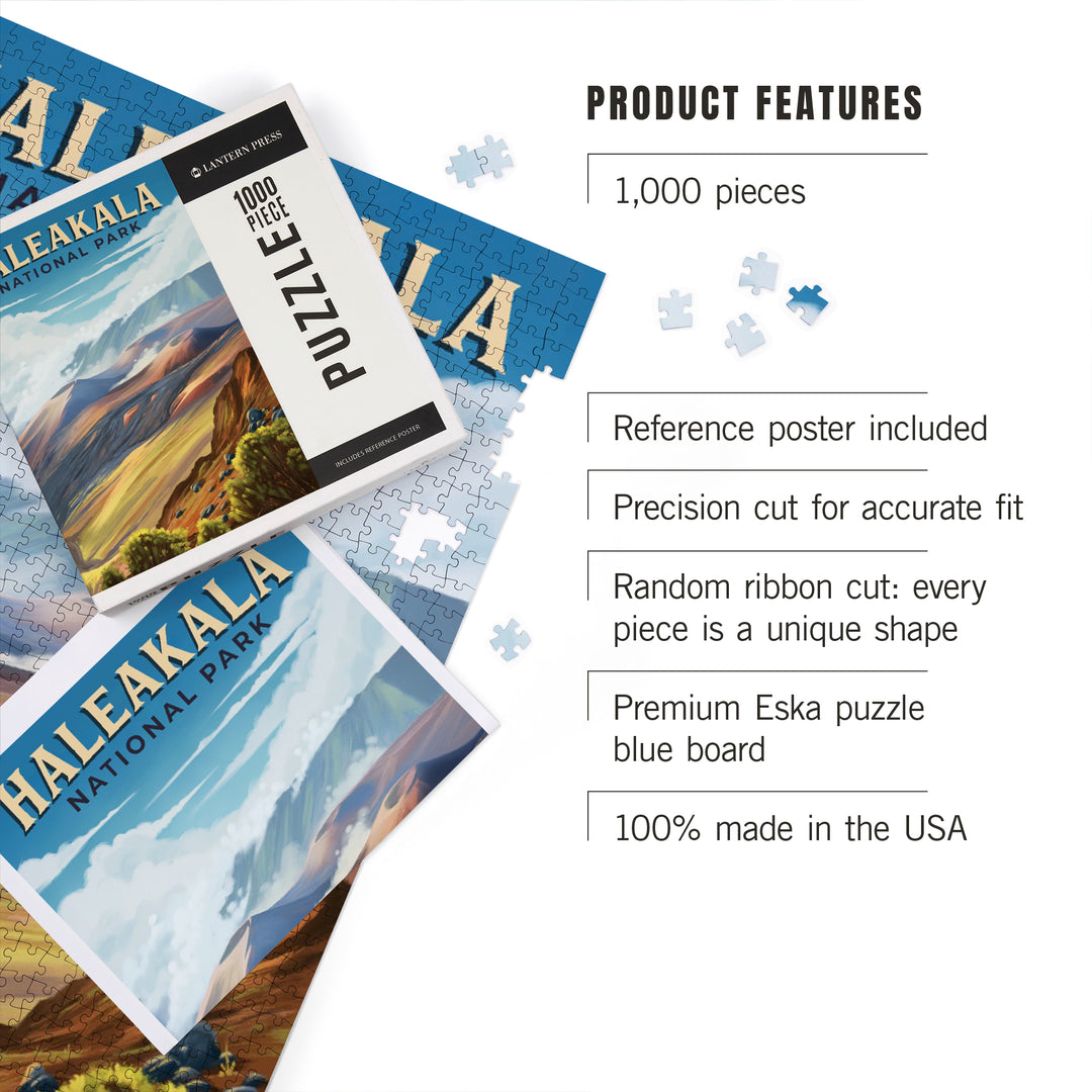 Haleakalā National Park, Hawaii, Oil Painting, Jigsaw Puzzle Puzzle Lantern Press 