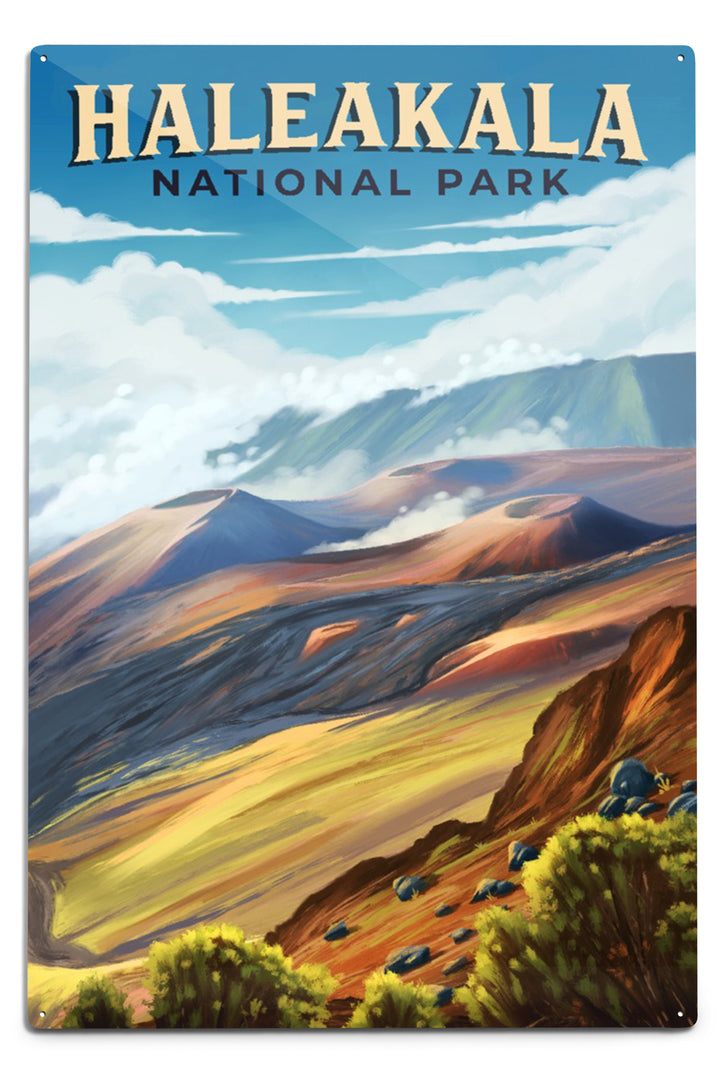 Haleakalā National Park, Hawaii, Oil Painting, Metal Signs Metal Lantern Press 6 x 9 Metal Sign 