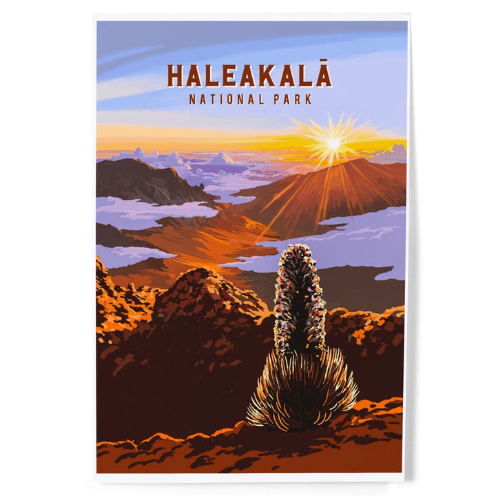 Haleakalā National Park, Hawaii, Painterly National Park Series, Art & Giclee Prints - Lantern Press