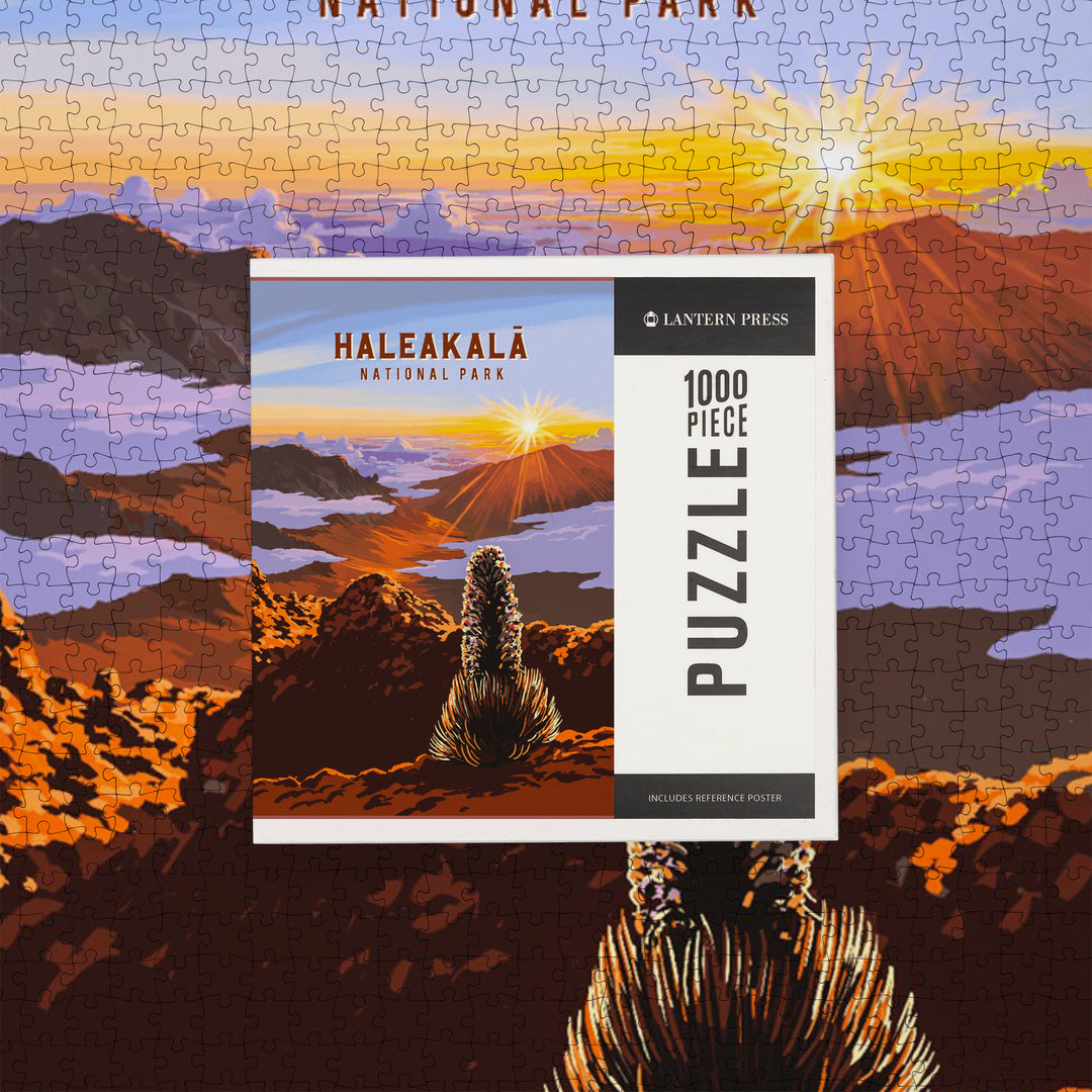 Haleakalā National Park, Hawaii, Painterly National Park Series, Jigsaw Puzzle Puzzle Lantern Press 
