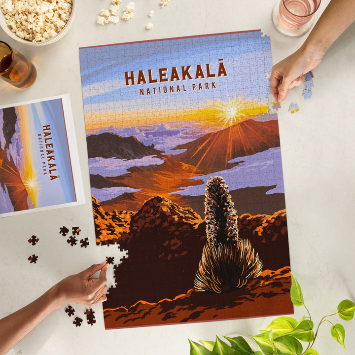 Haleakalā National Park, Hawaii, Painterly National Park Series, Jigsaw Puzzle - Lantern Press