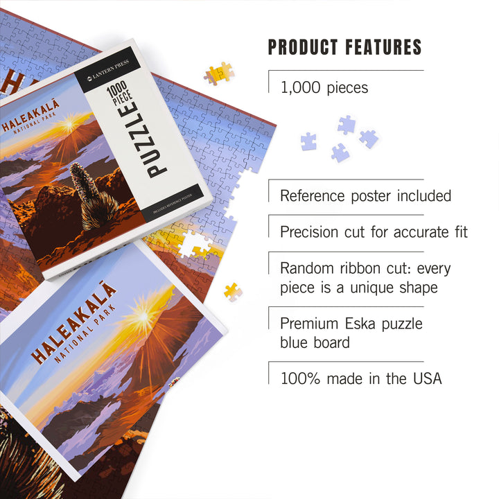 Haleakalā National Park, Hawaii, Painterly National Park Series, Jigsaw Puzzle Puzzle Lantern Press 