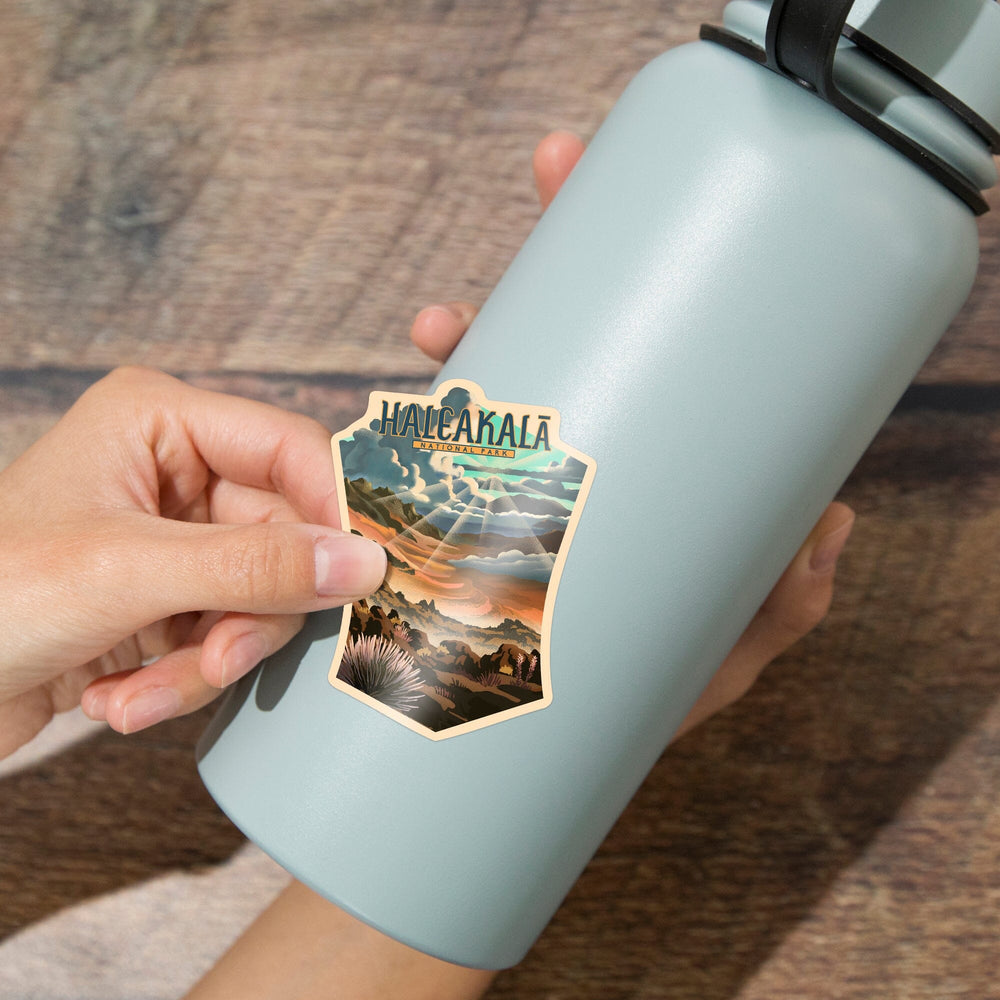 Haleakalā National Park, Lithograph National Park Series, Contour, Vinyl Sticker Sticker Lantern Press 