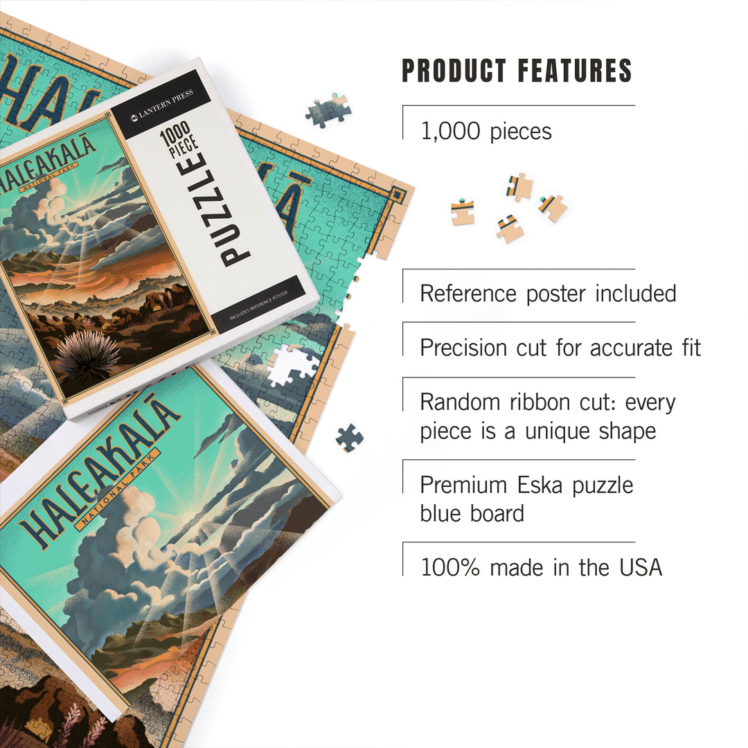 Haleakalā National Park, Lithograph National Park Series, Jigsaw Puzzle Puzzle Lantern Press 