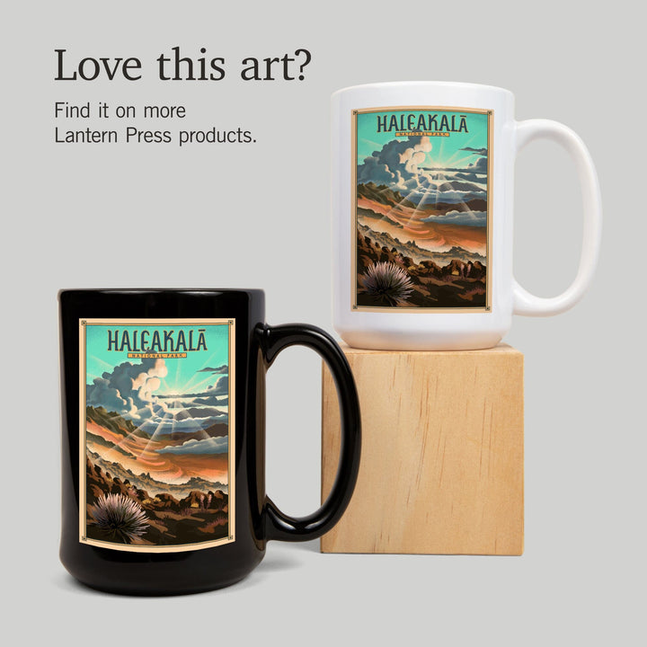 Haleakala National Park, Lithograph National Park Series, Lantern Press Artwork, Ceramic Mug Mugs Lantern Press 