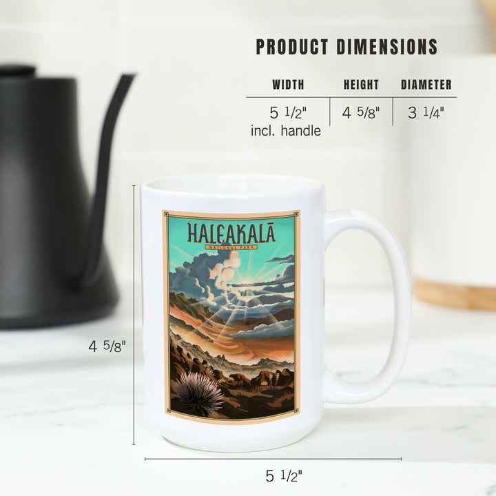 Haleakala National Park, Lithograph National Park Series, Lantern Press Artwork, Ceramic Mug Mugs Lantern Press 