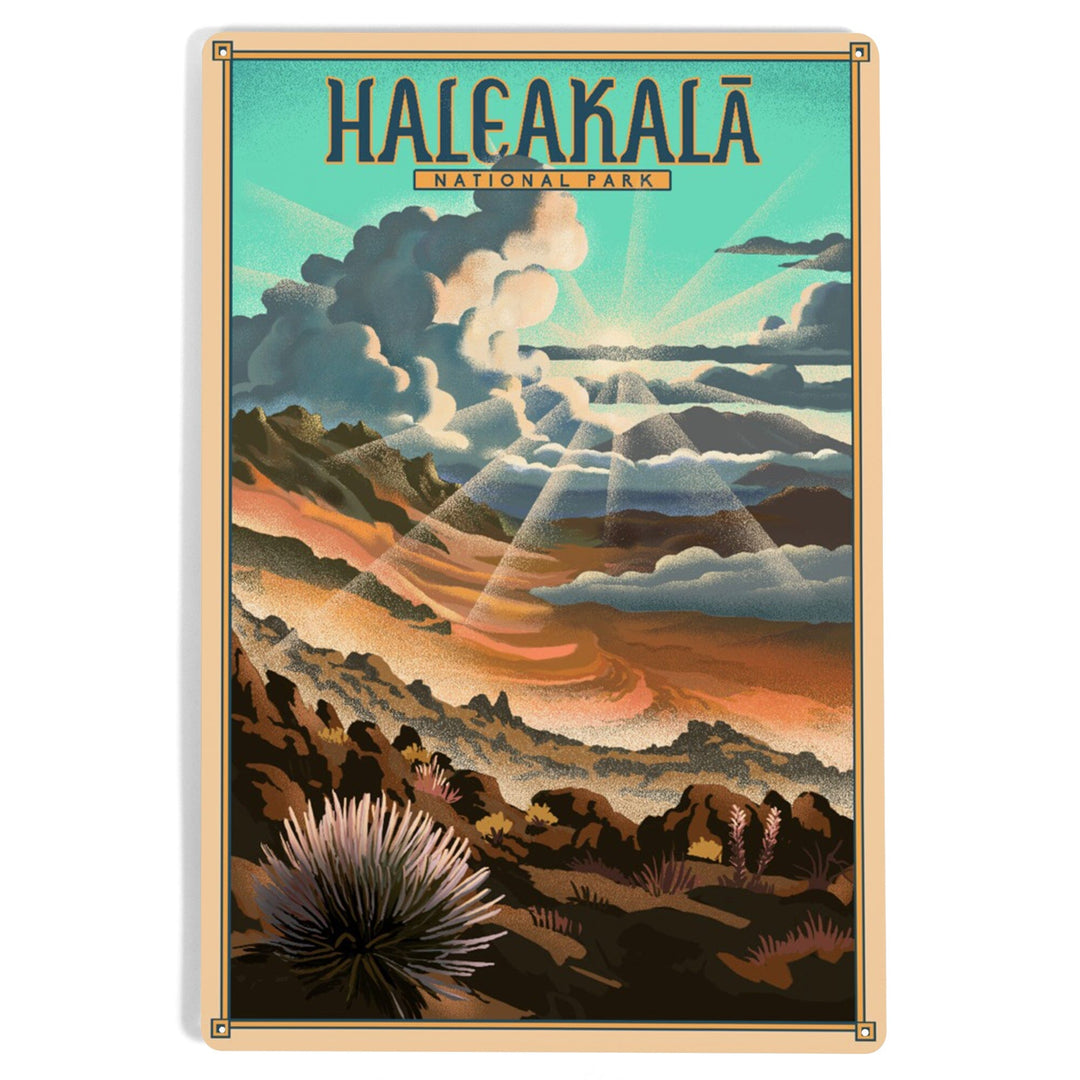 Haleakalā National Park, Lithograph National Park Series, Metal Signs Metal Lantern Press 