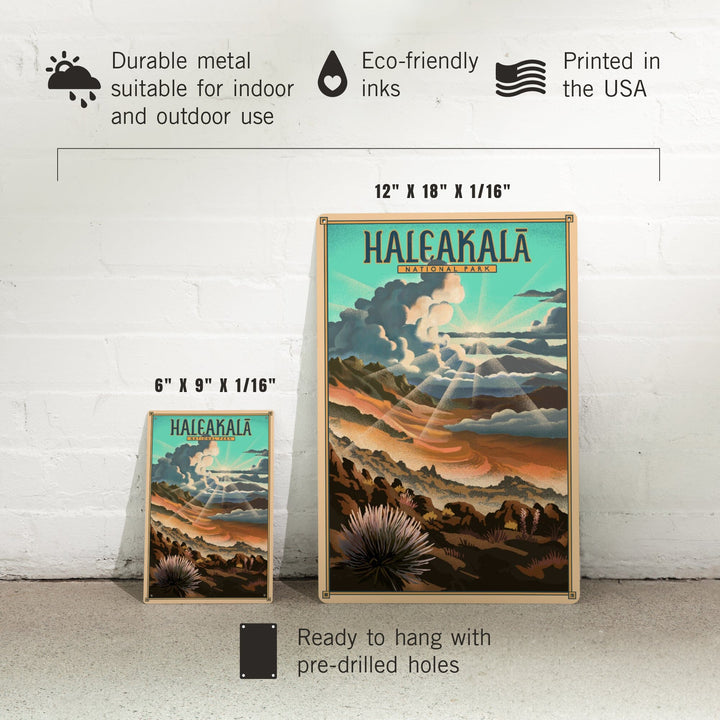 Haleakalā National Park, Lithograph National Park Series, Metal Signs Metal Lantern Press 