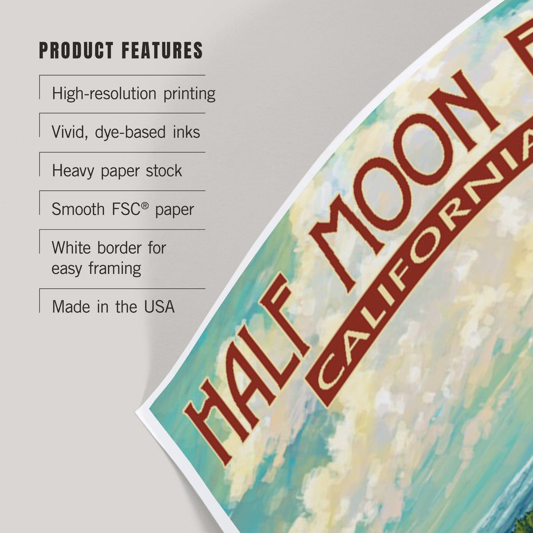 Half Moon Bay, California, Camper Van, Art & Giclee Prints Art Lantern Press 