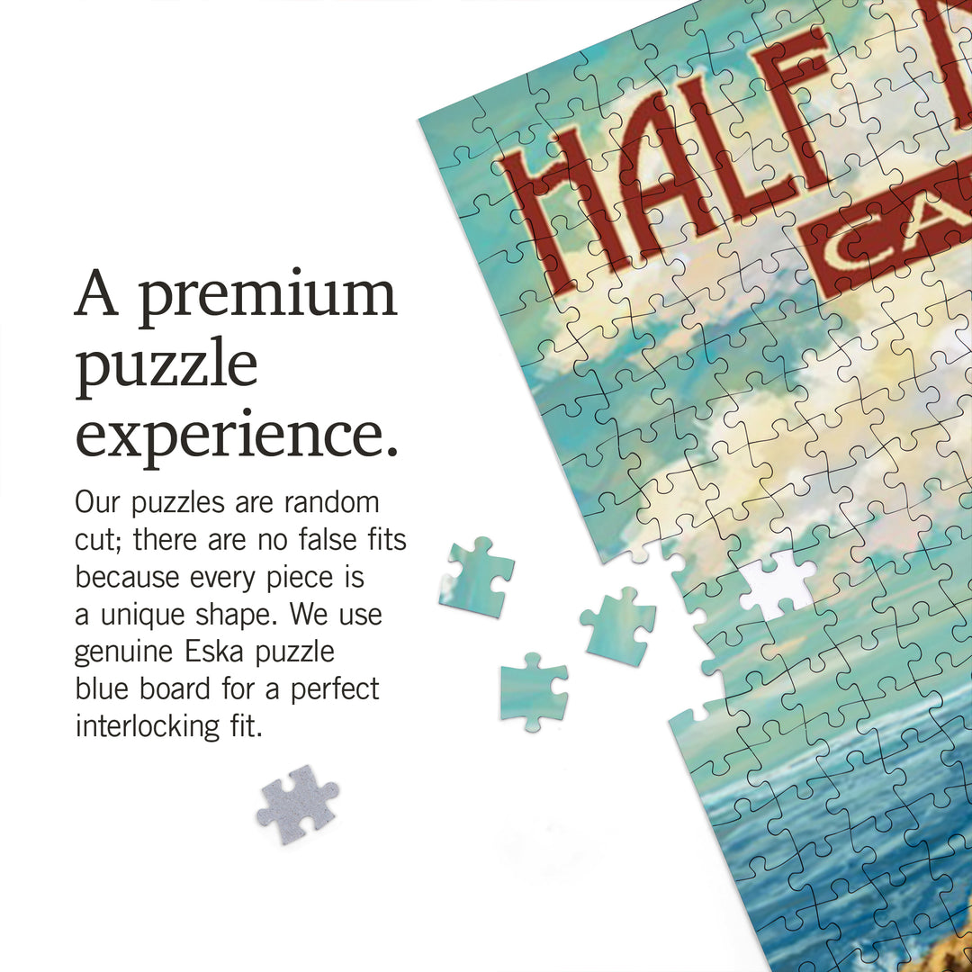 Half Moon Bay, California, Camper Van, Jigsaw Puzzle Puzzle Lantern Press 