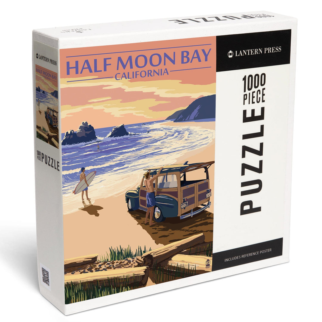 Half Moon Bay, California, Woody On The Beach, Jigsaw Puzzle Puzzle Lantern Press 