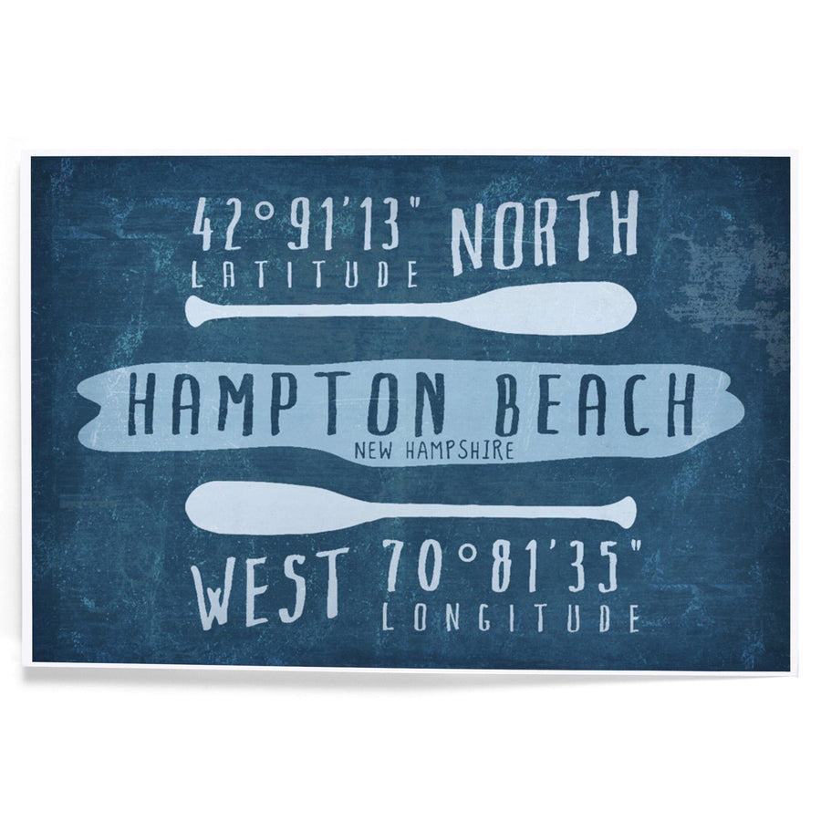 Hampton Beach, New Hampshire, Beach Essentials, Latitude and Longitude, Art & Giclee Prints Art Lantern Press 
