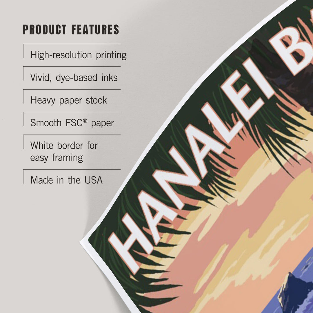 Hanalei Bay, Kauai, Hawaii, Woody on Beach, Art & Giclee Prints Art Lantern Press 