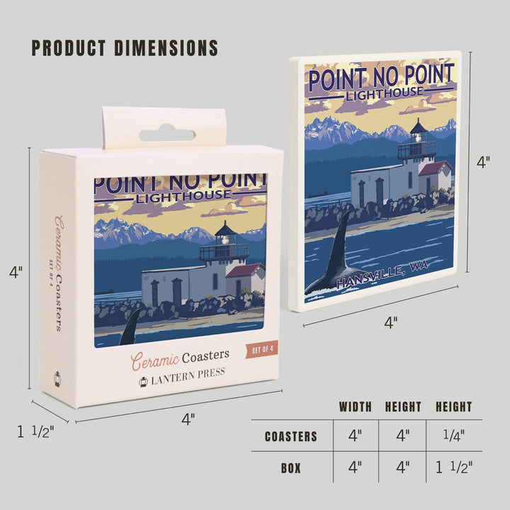 Hansville, Washington, Point No Point Lighthouse, Coasters Coasters Lantern Press 