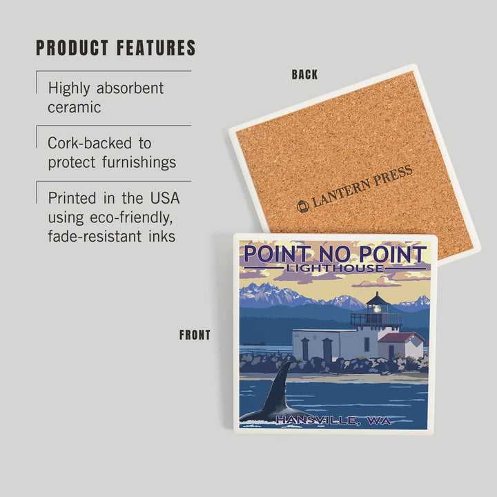 Hansville, Washington, Point No Point Lighthouse, Coasters Coasters Lantern Press 