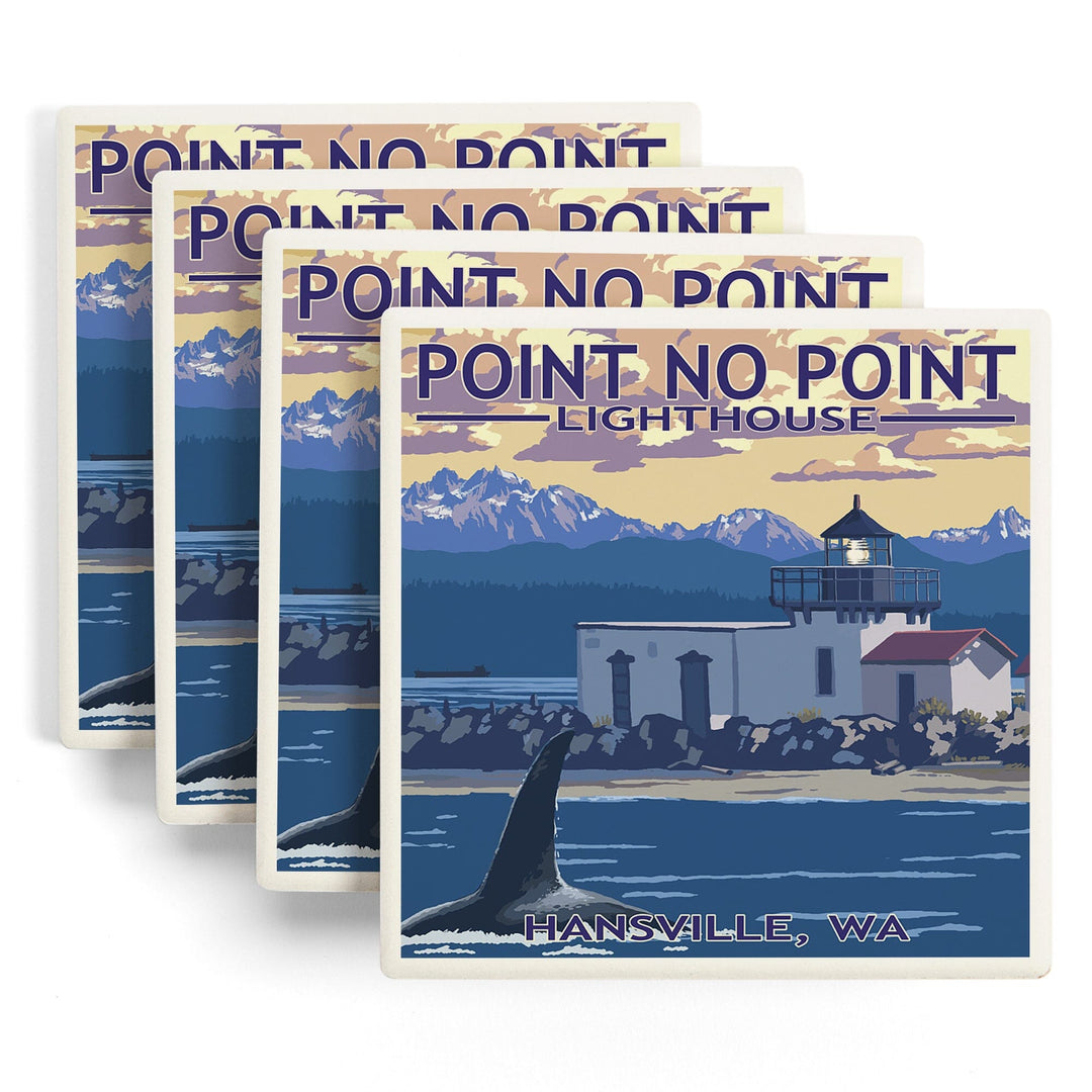 Hansville, Washington, Point No Point Lighthouse, Coasters Coasters Lantern Press 