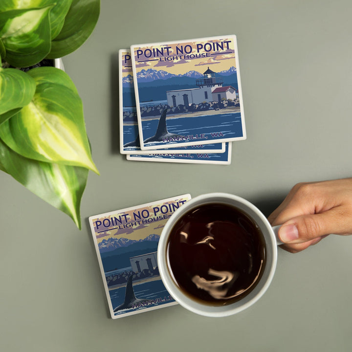 Hansville, Washington, Point No Point Lighthouse, Coasters Coasters Lantern Press 