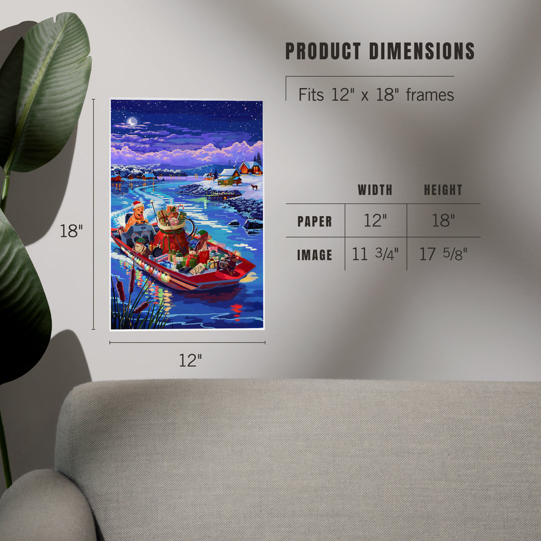 Happy Howlidays, Painterly, Santa Dog and Helpers, Art & Giclee Prints Art Lantern Press 