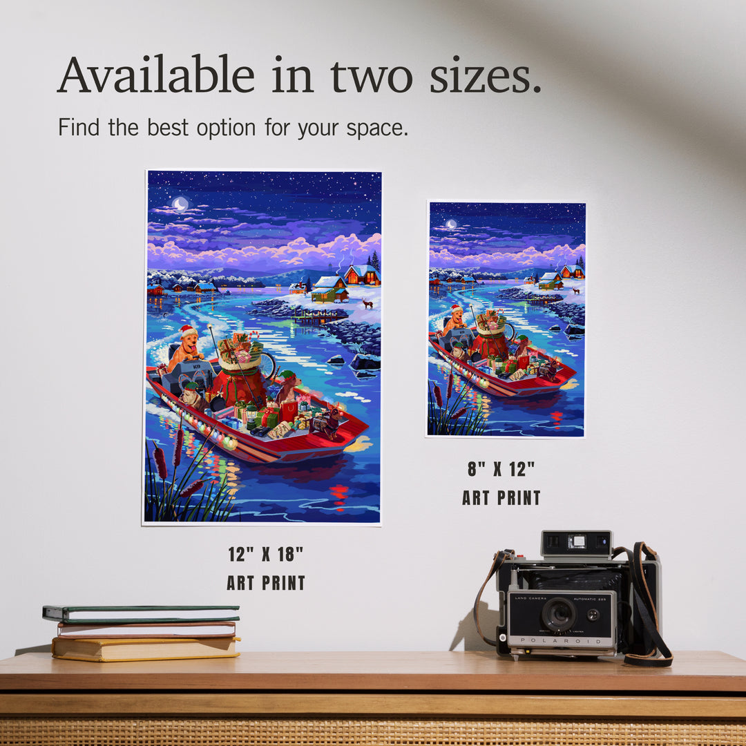 Happy Howlidays, Painterly, Santa Dog and Helpers, Art & Giclee Prints Art Lantern Press 