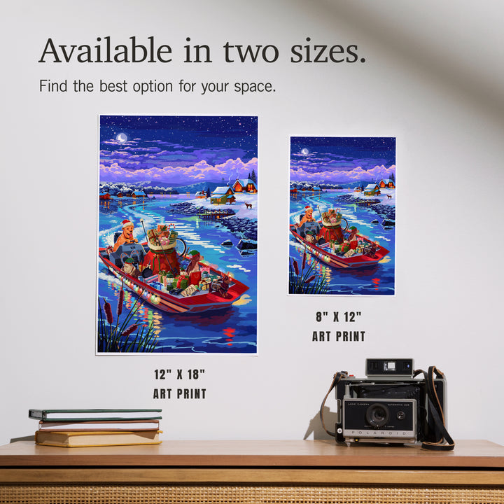 Happy Howlidays, Painterly, Santa Dog and Helpers, Art & Giclee Prints Art Lantern Press 