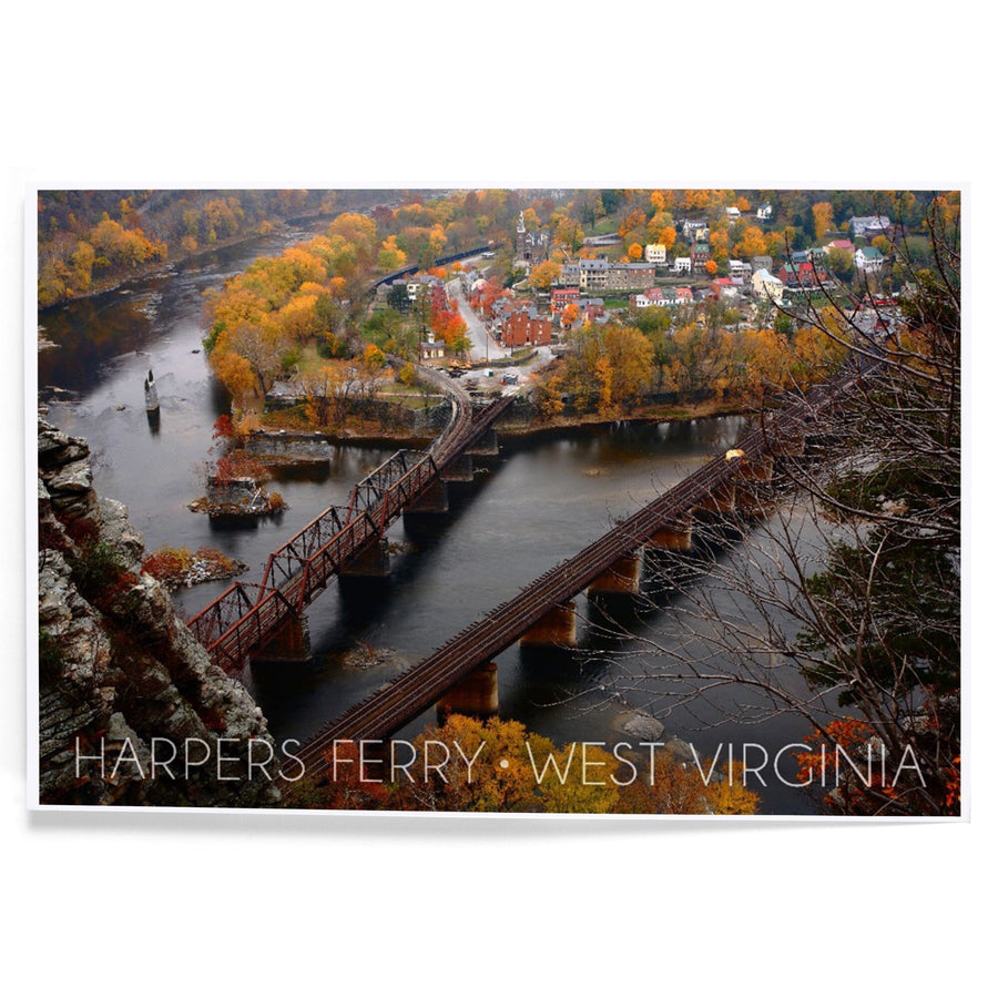 Harpers Ferry, West Virginia, Bird's Eye View, Art & Giclee Prints Art Lantern Press 