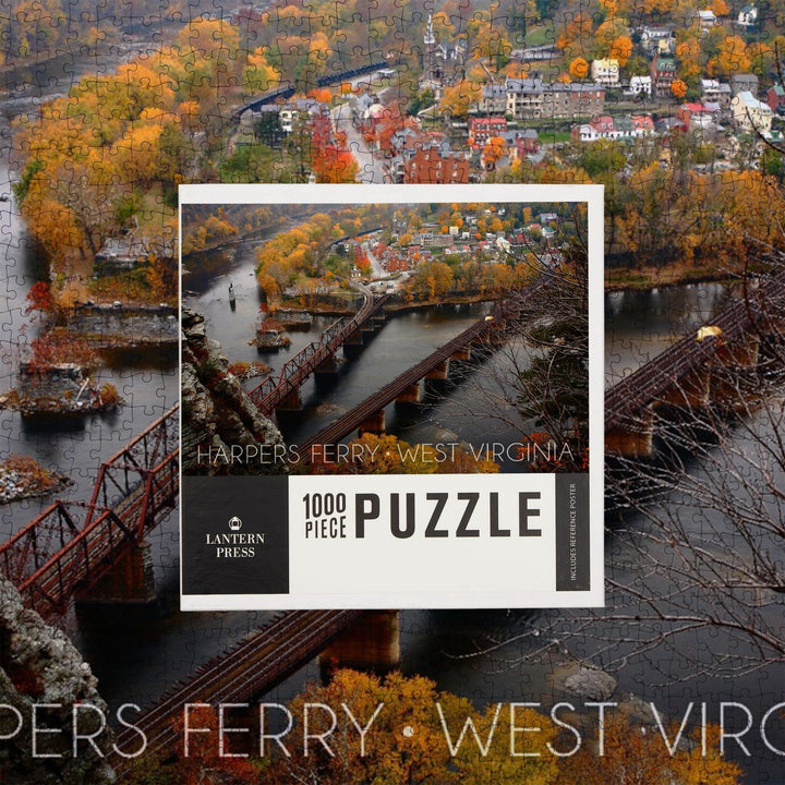 Harpers Ferry, West Virginia, Bird's Eye View, Jigsaw Puzzle Puzzle Lantern Press 