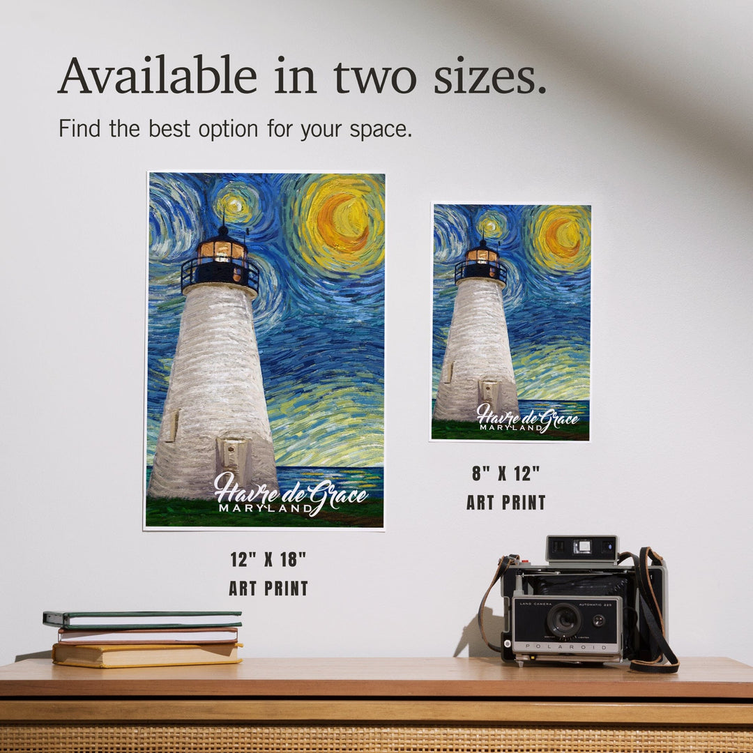 Havre De Grace, Maryland, Lighthouse, Starry Night, Art & Giclee Prints Art Lantern Press 