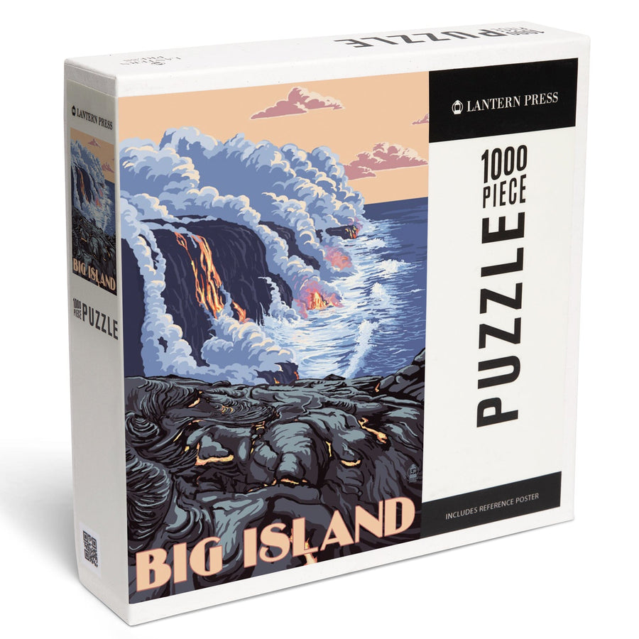 Hawaii, Big Island, Lava Flow Scene, Jigsaw Puzzle Puzzle Lantern Press 