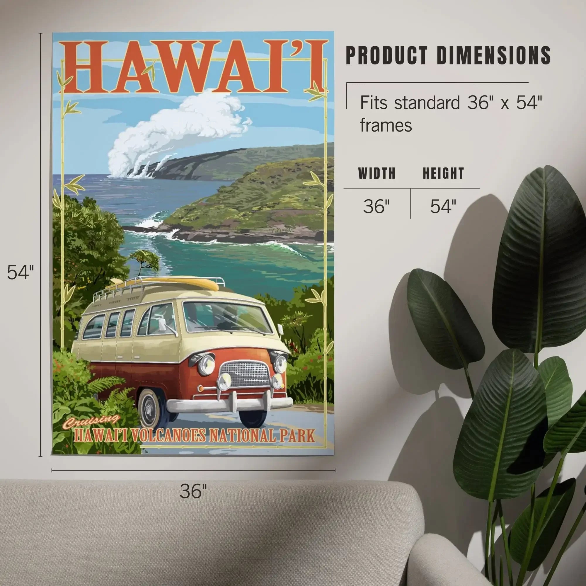 Hawaii, Camper Van art prints, metal signs – Lantern Press