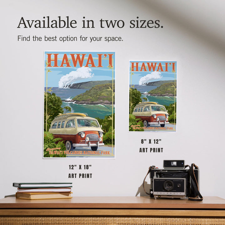 Hawaii, Camper Van, Art & Giclee Prints Art Lantern Press 