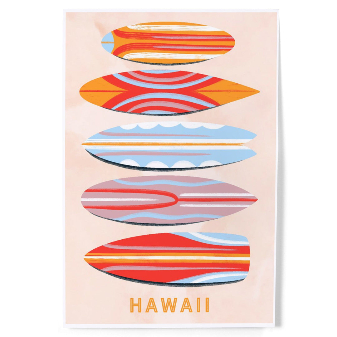 Hawaii, Secret Surf Spot Collection, Surfboards, Unlimited Quiver, Art & Giclee Prints Art Lantern Press 