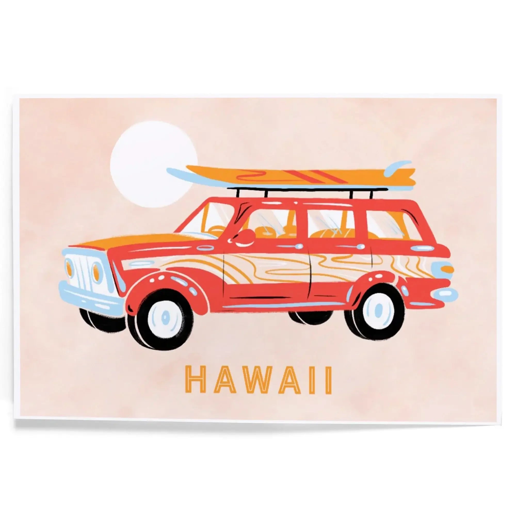 Hawaii, Secret Surf Spot Collection, Woody Wagon and Surfboards