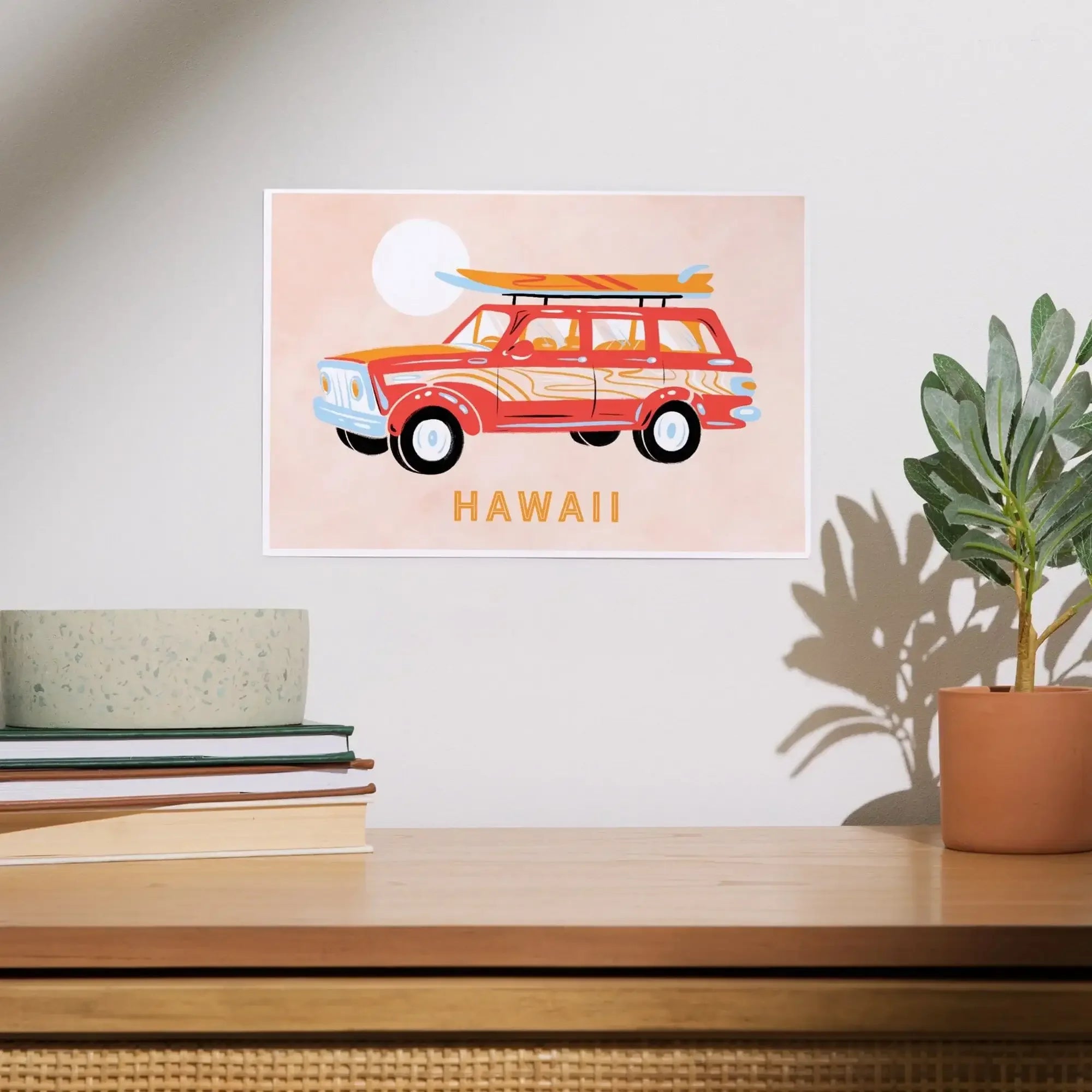 Hawaii, Secret Surf Spot Collection, Woody Wagon and Surfboards