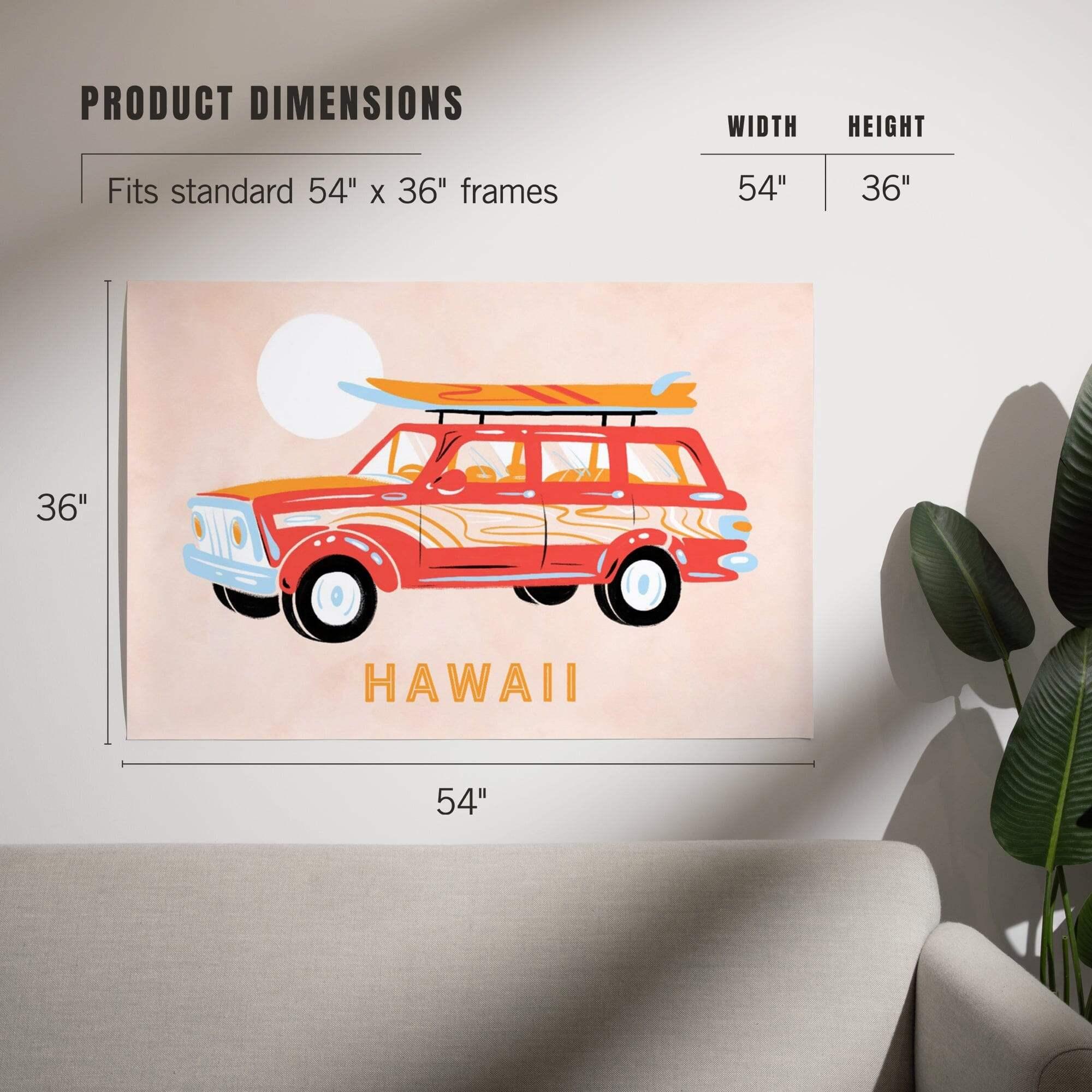 Hawaii, Secret Surf Spot Collection, Woody Wagon and Surfboards