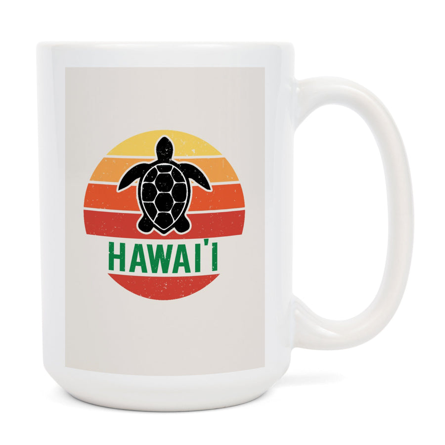 Hawaii, Sun, Contour, Color Blocking, Lantern Press Artwork, Ceramic Mug Mugs Lantern Press 