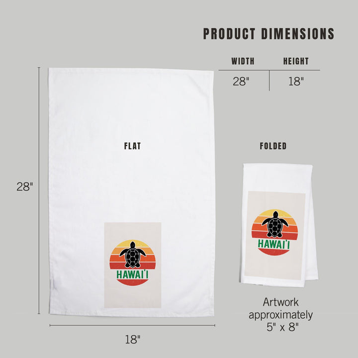 Hawaii, Sun, Contour, Color Blocking, Organic Cotton Kitchen Tea Towels Kitchen Lantern Press 